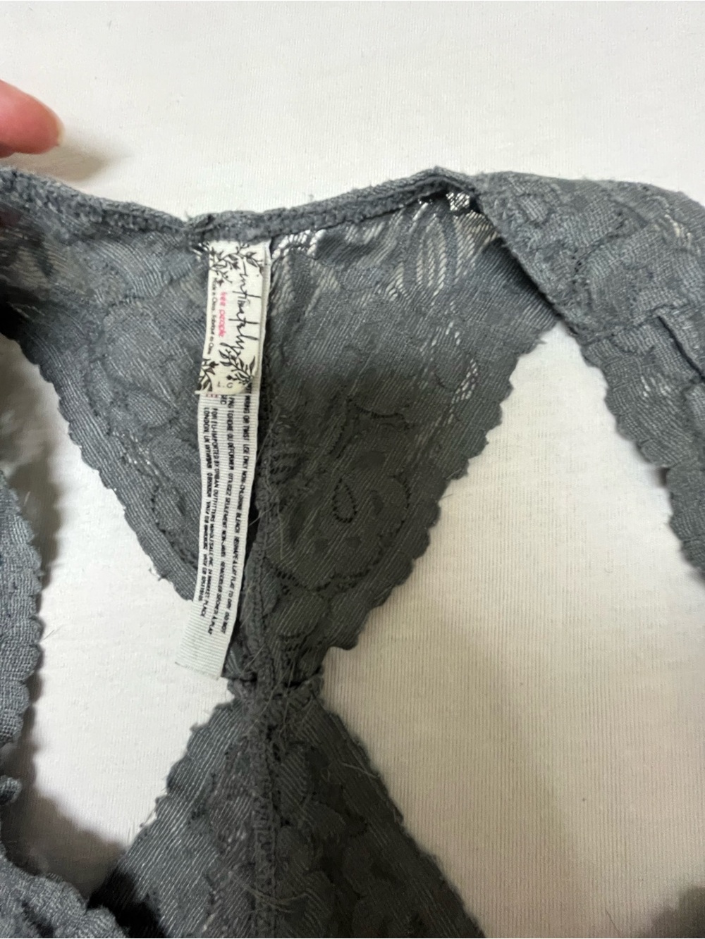 Free People Floral Lace Bralette in Charcoal - Picture 4 of 7